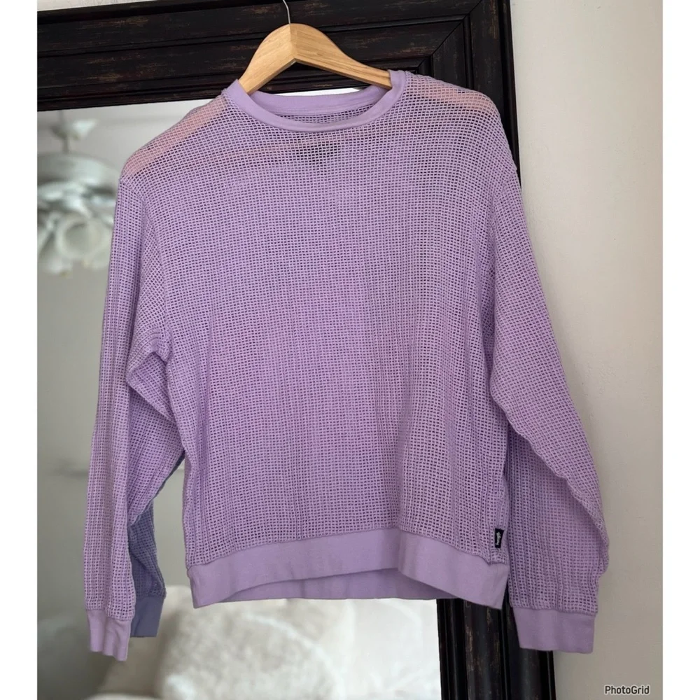 Stussy Cotton Mesh Crew Lilac Top - Picture 2 of 6
